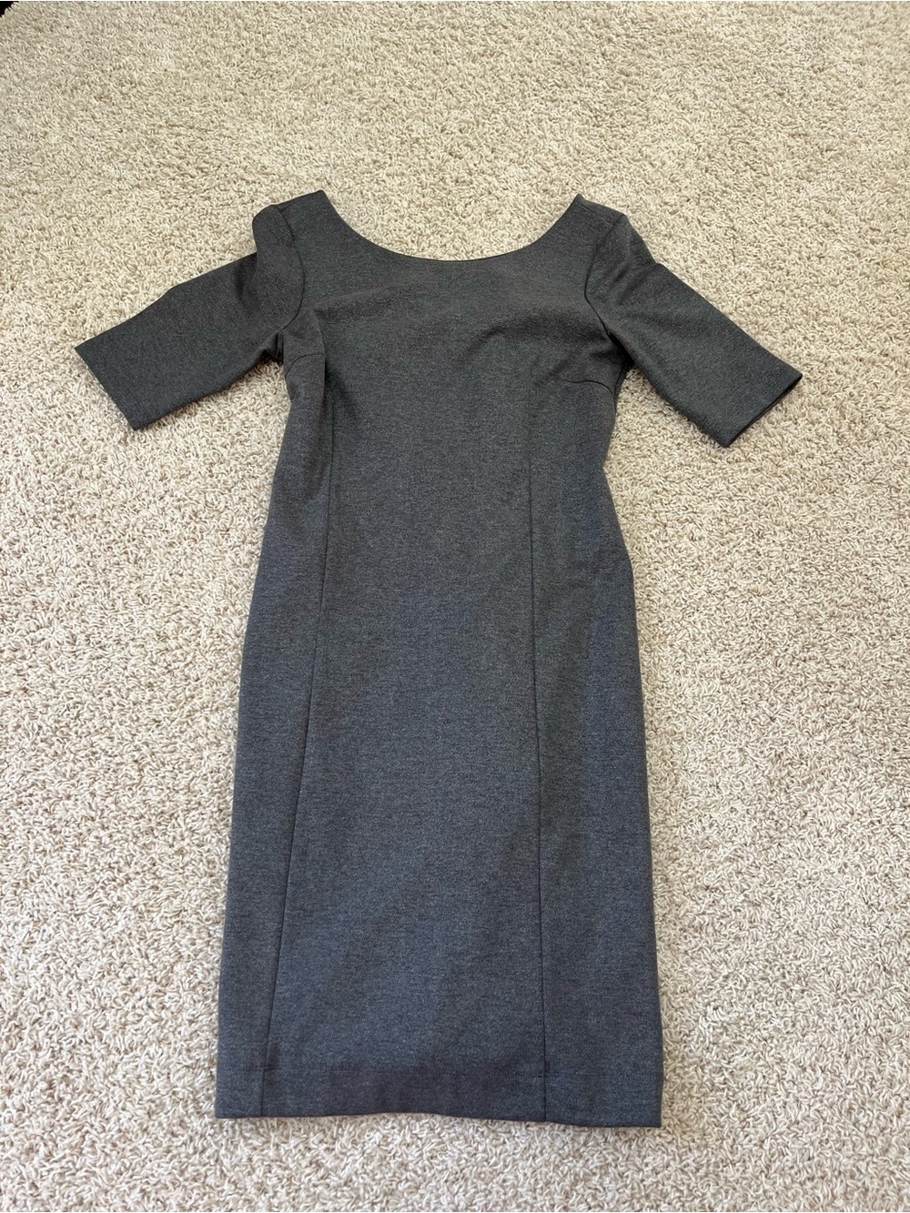 Banana Republic Charcoal Gray metallic Midi Sheath Dress
